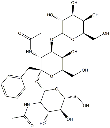 benzyl O-galactopyranosyl-(1-3)-O-(2-acetamido-2-deoxyglucopyranosyl)-(1-6)-2-acetamido-2-deoxygalactopyranoside Struktur