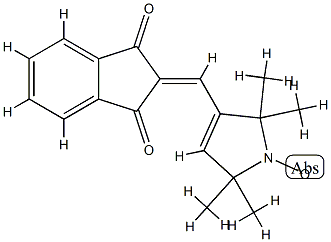 2-((1-oxyl-2,2,5,5-tetramethyl-3-pyrrolin-3-yl)methenyl)indane-1,3-dione Struktur