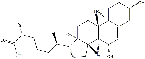 (25R)-cholest-5-en-26-oic acid, 3,7-hydroxy Struktur