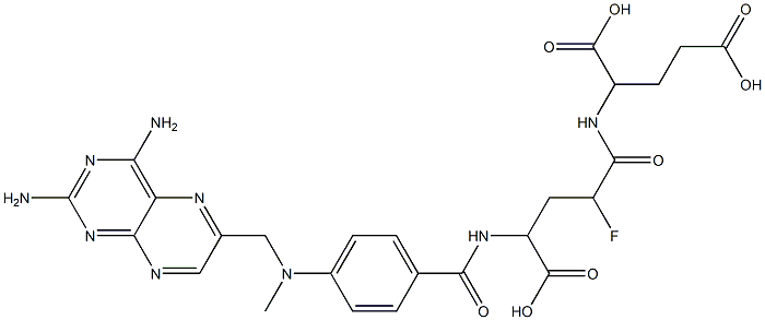 N-(N-(4-deoxy-4-amino-10-methylpteroyl)-4-fluoroglutamyl)-gamma-glutamate Struktur