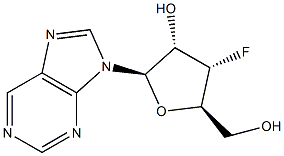 9-(3-Deoxy-3-fluoro-beta-D-ribofuranosyl)purine Struktur