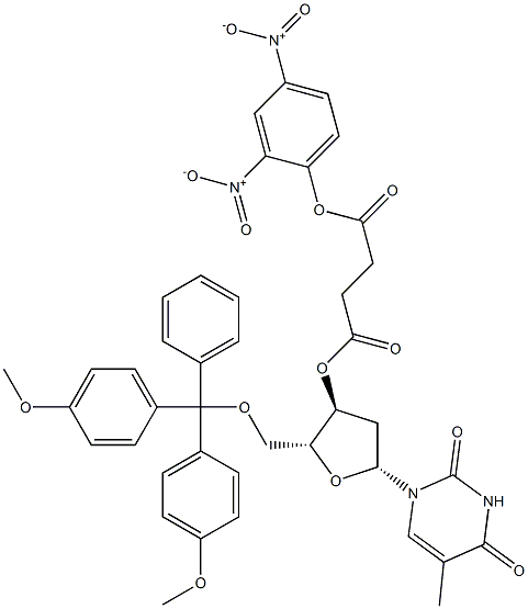 5'-O-(4,4'-dimethoxytrityl)thymidine-3'-O-(2,4-dinitrophenyl) succinate Struktur