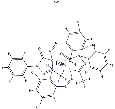 Chromate(1-), bis[4-[(3,5-dichloro-2-hydroxyphenyl) azo]-2,4-dihydro-5-methyl-2-phenyl-3H -pyrazol-3-onato(2-)]-, sodium Struktur