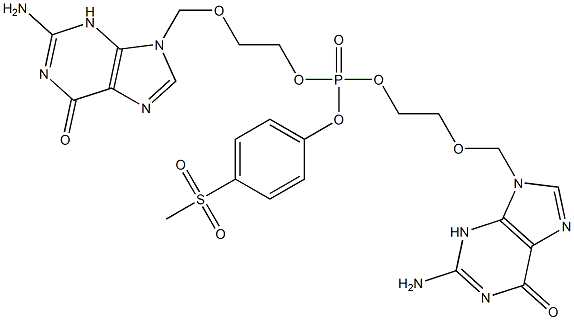 bis(2-(guanin-9-ylmethoxy)ethoxy)-4-(methylsulfonyl)phenyl phosphate Struktur