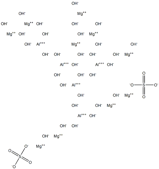 Aluminum magnesium hydroxide sulfate (Al5Mg10(OH)31(SO4)2) Struktur