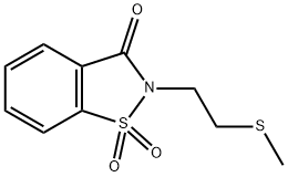 8-(2-methylsulfanylethyl)-9,9-dioxo-9$l^{6}-thia-8-azabicyclo[4.3.0]no na-1,3,5-trien-7-one Struktur