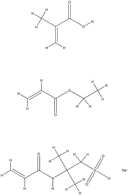 2-Propenoic acid, 2-methyl-, polymer with ethyl 2-propenoate and 2-methyl-2-[(1-oxo-2-propenyl) amino]-1-propanesulfonic acid monosodium salt Struktur