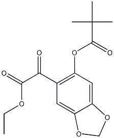 6-(2,2-Dimethyl-1-oxopropoxy)-alpha-oxo-1,3-benzodioxole-5-acetic acid ethyl ester Struktur