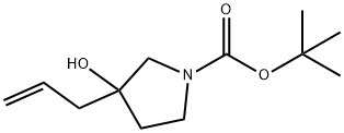 tert-butyl 3-allyl-3-hydroxypyrrolidine-1-carboxylate Struktur