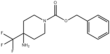 4-Amino-4-trifluoromethyl-piperidine-1-carboxylic acid benzyl ester Struktur