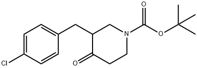 tert-butyl 3-(4-chlorobenzyl)-4-oxopiperidine-1-carboxylate Struktur