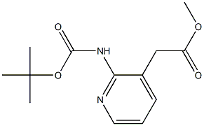 (2-tert-Butoxycarbonylamino-pyridin-3-yl)-acetic acid methyl ester Struktur