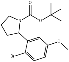 tert-butyl 2-(2-bromo-5-methoxyphenyl)pyrrolidine-1-carboxylate Struktur