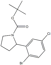 tert-butyl 2-(2-bromo-5-chlorophenyl)pyrrolidine-1-carboxylate Struktur