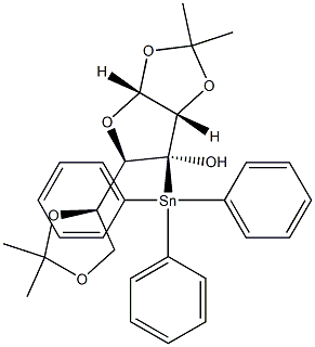 3-C-(triphenylstannyl)-1,2-5,6-di-O-isopropylidene-D-allofuranose Struktur