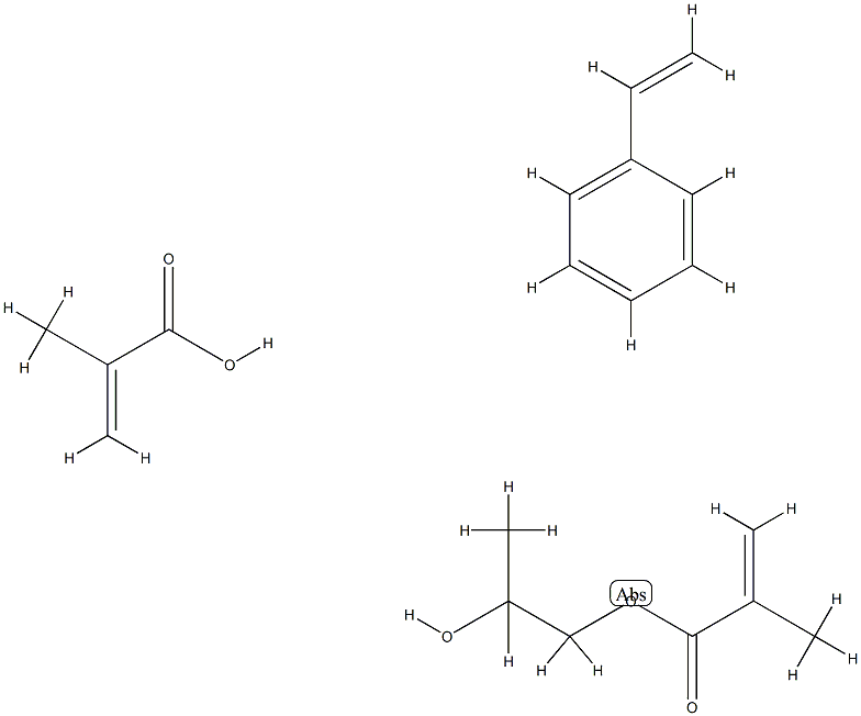 2-Propenoic acid, 2-methyl-, polymer with ethenylbenzene and 1,2-propanediol mono(2-methyl-2-propenoate) Struktur