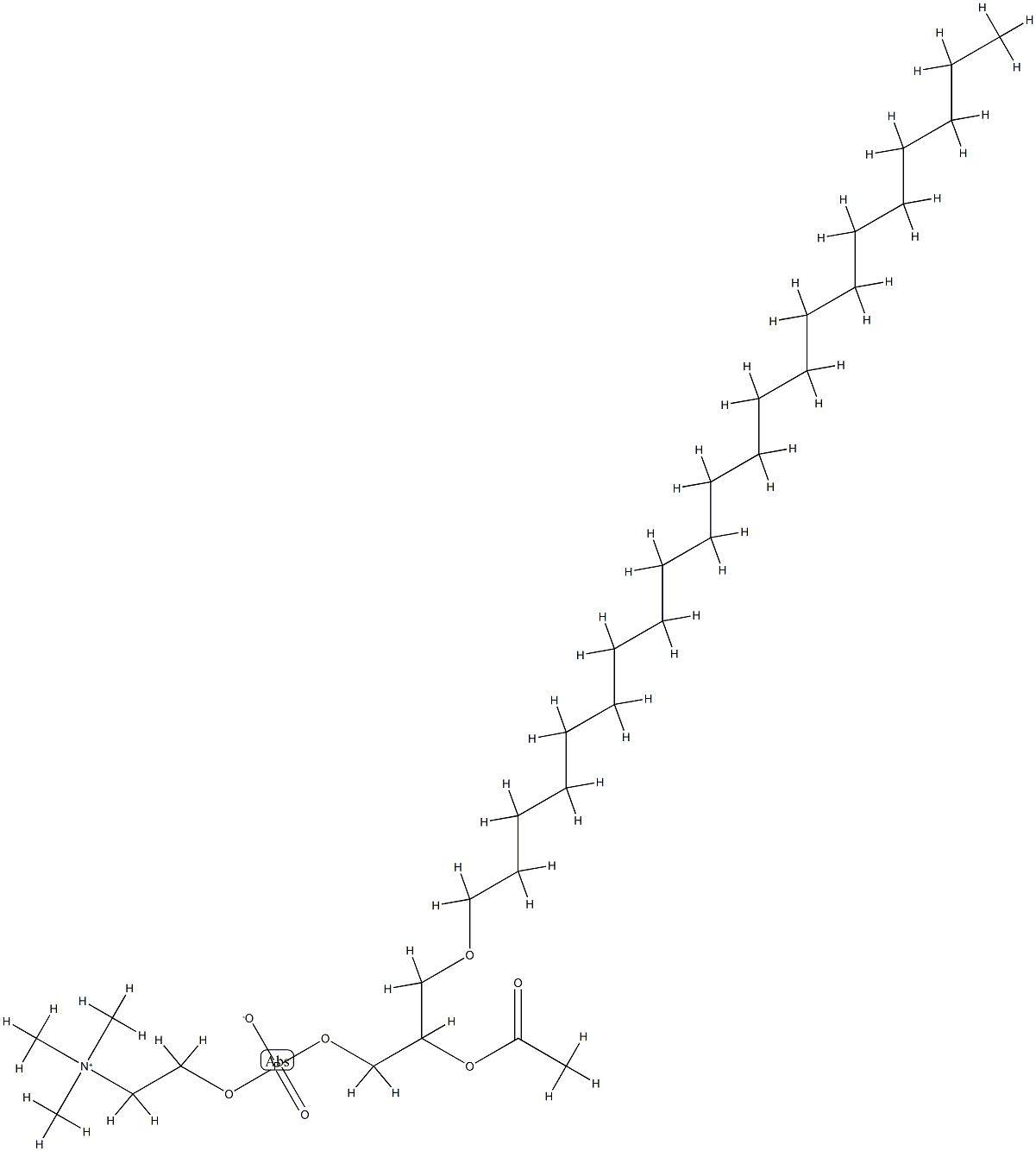 1-O-docosyl-2-O-acetylglycero-3-phosphocholine Struktur