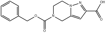 5-(benzyloxycarbonyl)-4,5,6,7-tetrahydropyrazolo[1,5-a]pyrazine-2-carboxylic acid Struktur