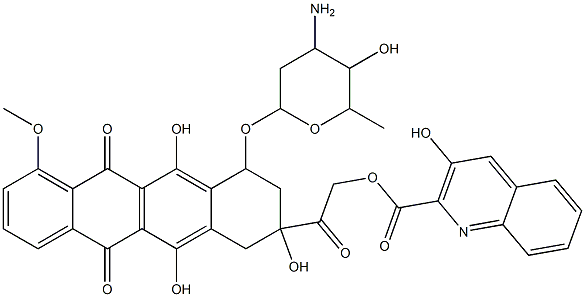 14-quinaldinoyloxydaunorubicin Struktur