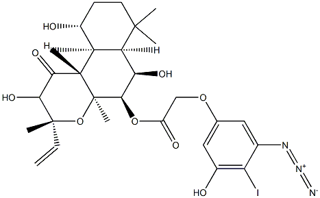 7-forskolinyl-2-(3-azido-5-hydroxy-4-iodophenoxy)acetate Struktur