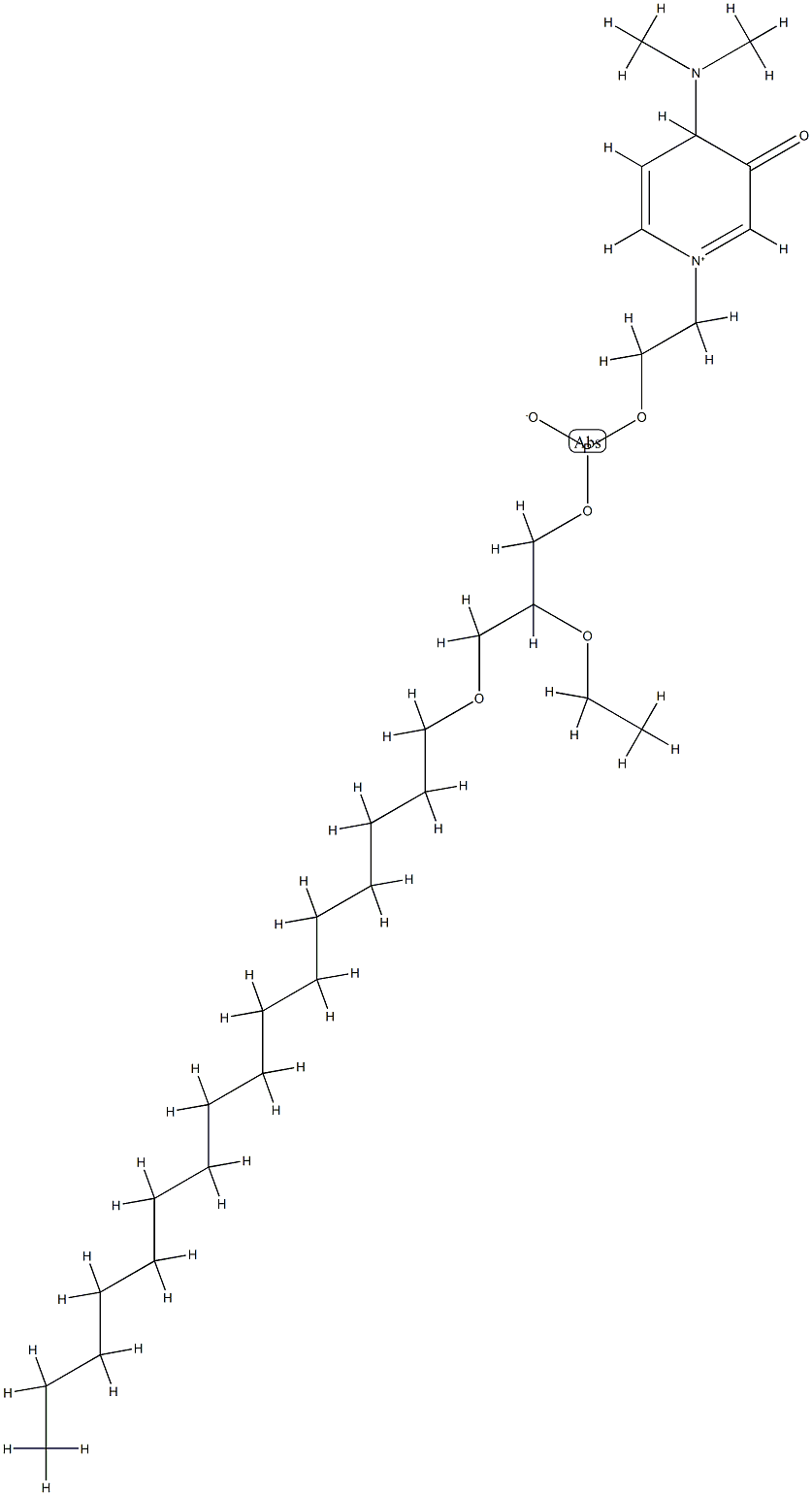 1-O-hexadecyl-2-O-ethyl-rac-glycero-3-phosphoric acid 4-(N,N-dimethylamino)-pyridinium ethylester Struktur