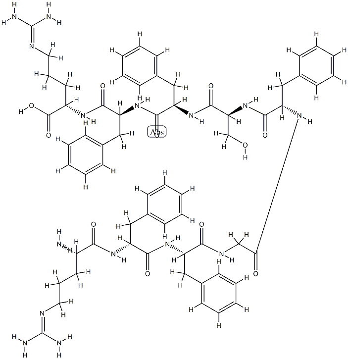 L-Arg-D-Phe-L-Phe-Gly-L-Phe-L-Ser-D-Phe-L-Phe-L-Arg-OH Struktur