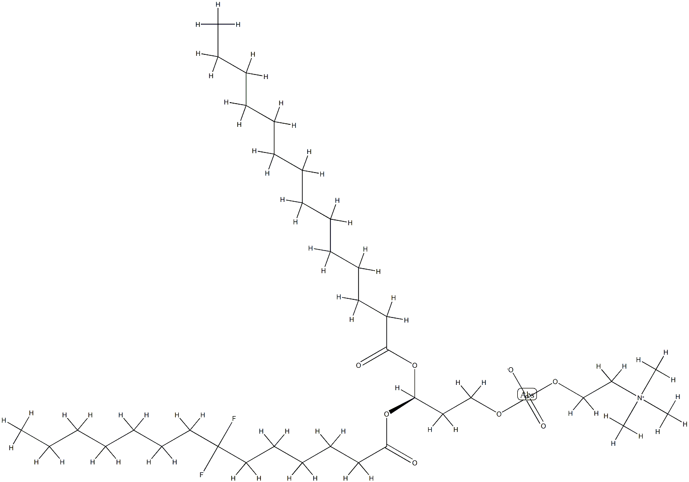 1-(Myristoyl)-2-(7,7-difluoromyristoyl)glycero-3-phosphocholine Struktur