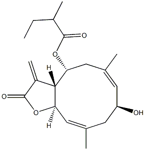 2α-Hydroxy-8β-(2-methylbutyryloxy)costunolide Struktur