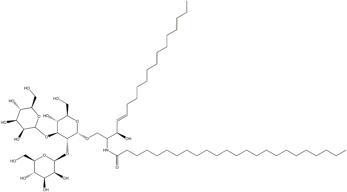 O-mannopyranosyl-(1-3)-O-mannopyranosyl-(1-4)-O-glucopyranosyl-(1-1)-2-N-tetracosanoylsphingenine Struktur