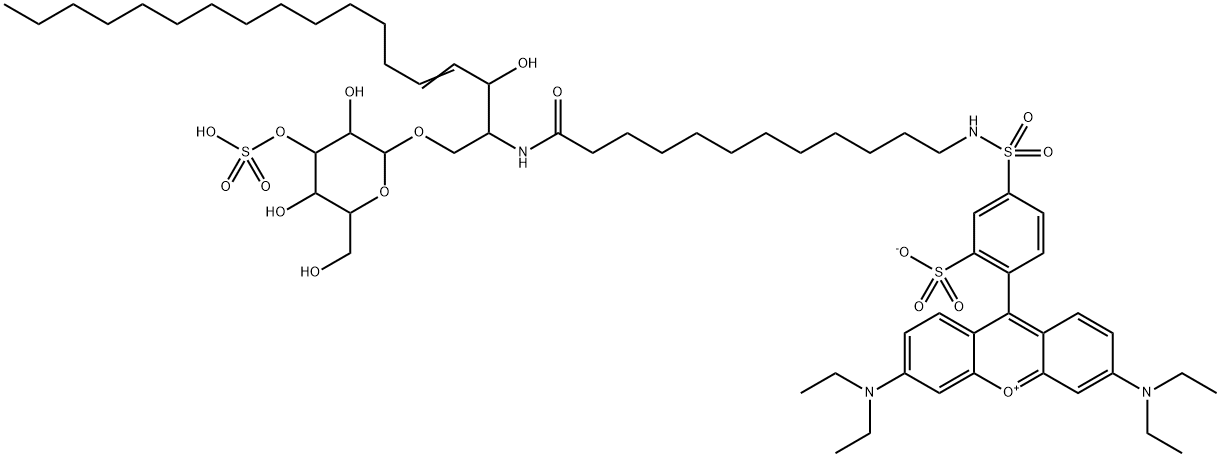 N-lissamine rhodaminyl-(12-aminododecanoyl)cerebroside 3-sulfate Struktur