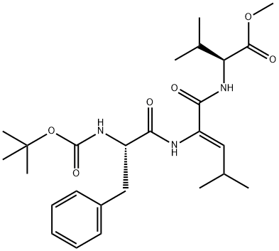 N-butyloxycarbonyl-phenylalanyl-dehydroleucyl-valine methyl ester Struktur