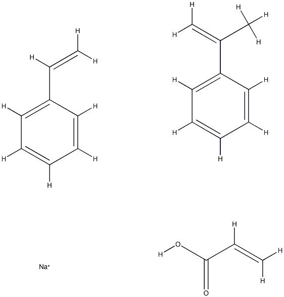 2-Propenoic acid, polymer with ethenylbenzene and (1-methylethenyl)benzene, sodium salt Struktur