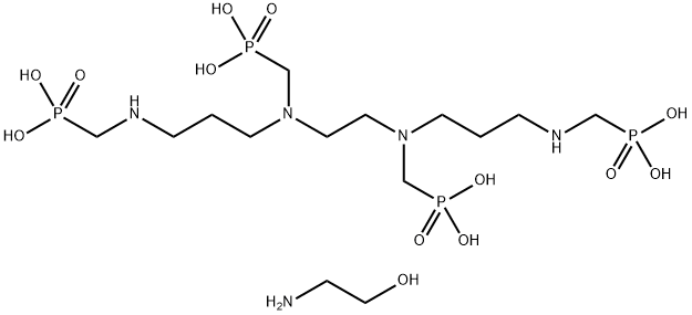 Phosphonic acid, [6,9-bis(phosphonomethyl) -2,6,9,13-tetraazatetradecane-1,14-diyl]bis-, compd. with 2-aminoethanol Struktur