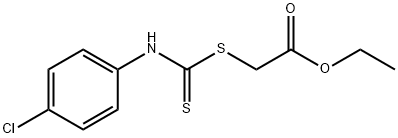 Ethyl=[[[(4-chlorophenyl)amino]thioxomethyl]thio]acetate Struktur