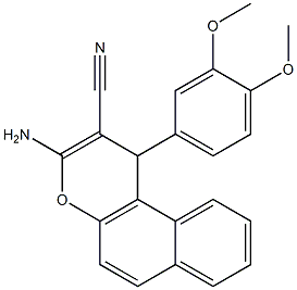 3-amino-1-(3,4-dimethoxyphenyl)-1H-benzo[f]chromene-2-carbonitrile Struktur