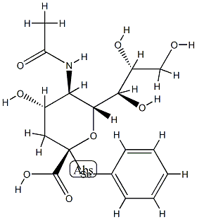 (phenyl 5-acetamido-3,5-dideoxy-2-selenononulopyranosid)onic acid Struktur