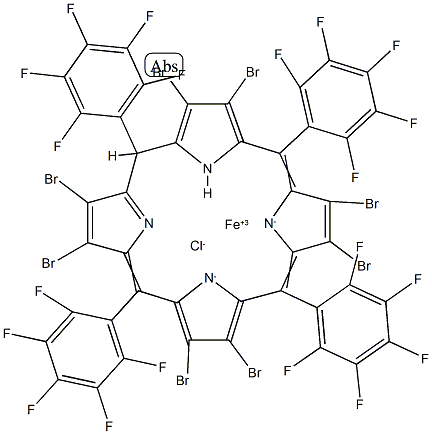 2,3,7,8,12,13,17,18-octabromo-5,10,15,20-tetrakis(pentafluorophenyl)porphyrinato-iron(III) Struktur