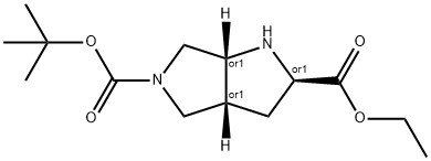 Racemic-(2S,3aS,6aS)-5-tert-butyl 2-ethyl hexahydropyrrolo[3,4-b]pyrrole-2,5(1H)-dicarboxylate Struktur