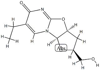 2,2'-anhydro-3'-deoxy-5-ethyluridine Struktur