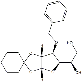 3-O-Benzyl-1-O,2-O-cyclohexylidene-α-D-glucofuranose Struktur