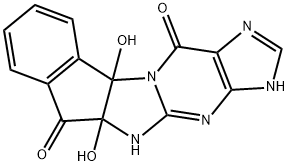 Indeno[2,1:4,5]imidazo[1,2-a]purine-6,12-dione,  3,5,5a,10b-tetrahydro-5a,10b-dihydroxy- Struktur