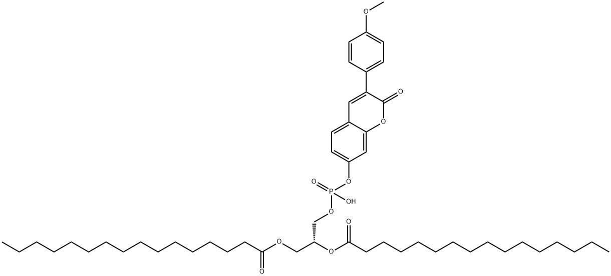 1,2-dipalmitoyl-alpha-phosphatidyl-3-(4-methoxyphenyl)umbelliferone Struktur