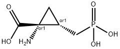 Cyclopropanecarboxylic acid, 1-amino-2-(phosphonomethyl)-, (1R,2S)-rel- Struktur