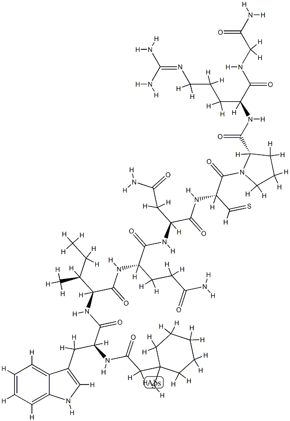 beta-Mercapto-beta,beta-cyclopentamethylenepropionic acid-2-trp-8-arg- oxytocin Struktur