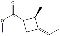 Cyclobutanecarboxylic acid, 3-ethylidene-2-methyl-, methyl ester, [1S- Struktur