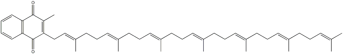 2-Methyl-3-(3,7,11,15,19,23,27-heptamethyl-2,6,10,14,18,22,26-octacosaheptenyl)-1,4-naphthoquinone Struktur