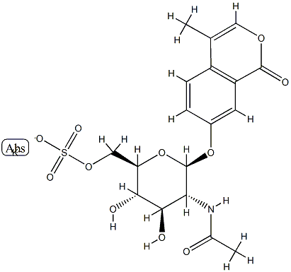 4-methylumbelliferyl-2-deoxy-2-acetamido-6-O-sulfoglucosamine Struktur