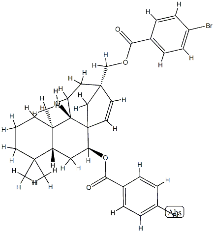 11beta,17-Bis(4-bromobenzoyloxy)-9beta-hydroxy-ent-beyerene Struktur