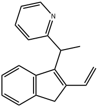 DiMethindene IMpurity H (2-[(1RS)-1-(2-ethenyl-1H-Inden-3-yl)ethyl]pyridine) Struktur