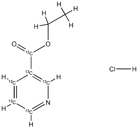 Ethyl Nicotinate-1,2',3',4',5',6'-13C6 Hydrochloride Salt Struktur